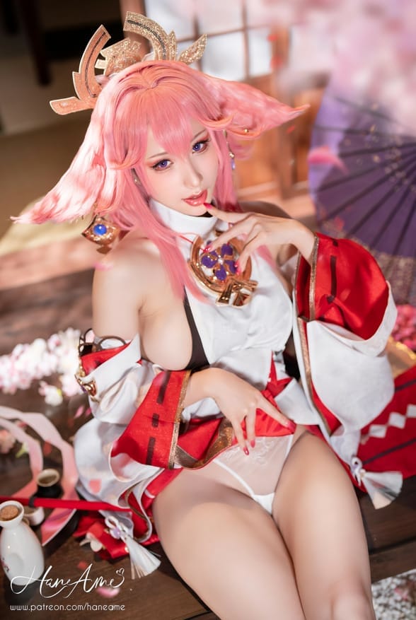 雨波_HaneAme –NO.185 原神 八重神子 Yae Miko[34P/81MB]