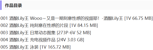 酒酿Lily王 – 舰长充电等写真&amp;视频合集【持续更新中】